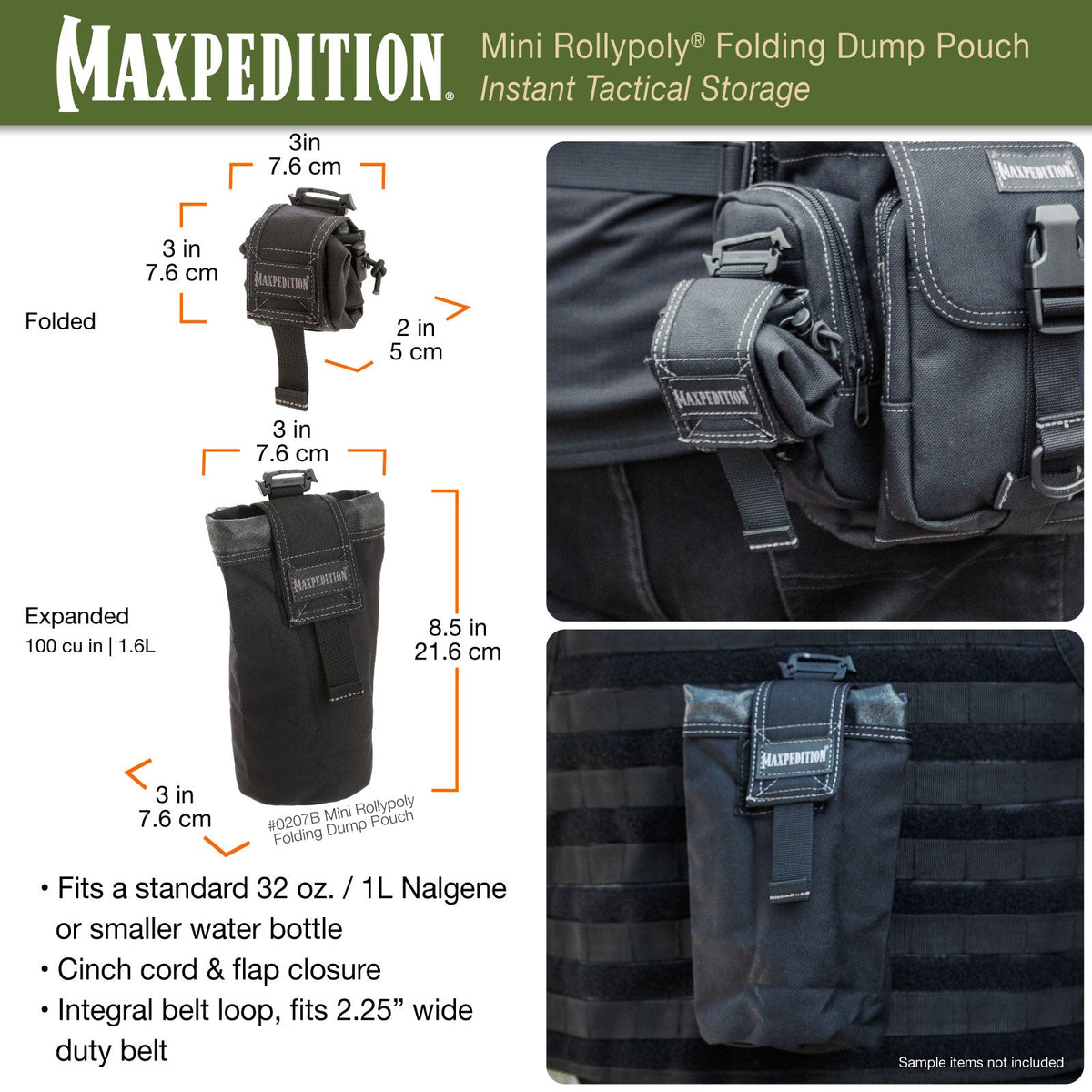 Mini Rollypoly Folding Dump Pouch (Buy 1 Get 1 Free. Mix and Match in Multiples of 2. All Sales Final.)