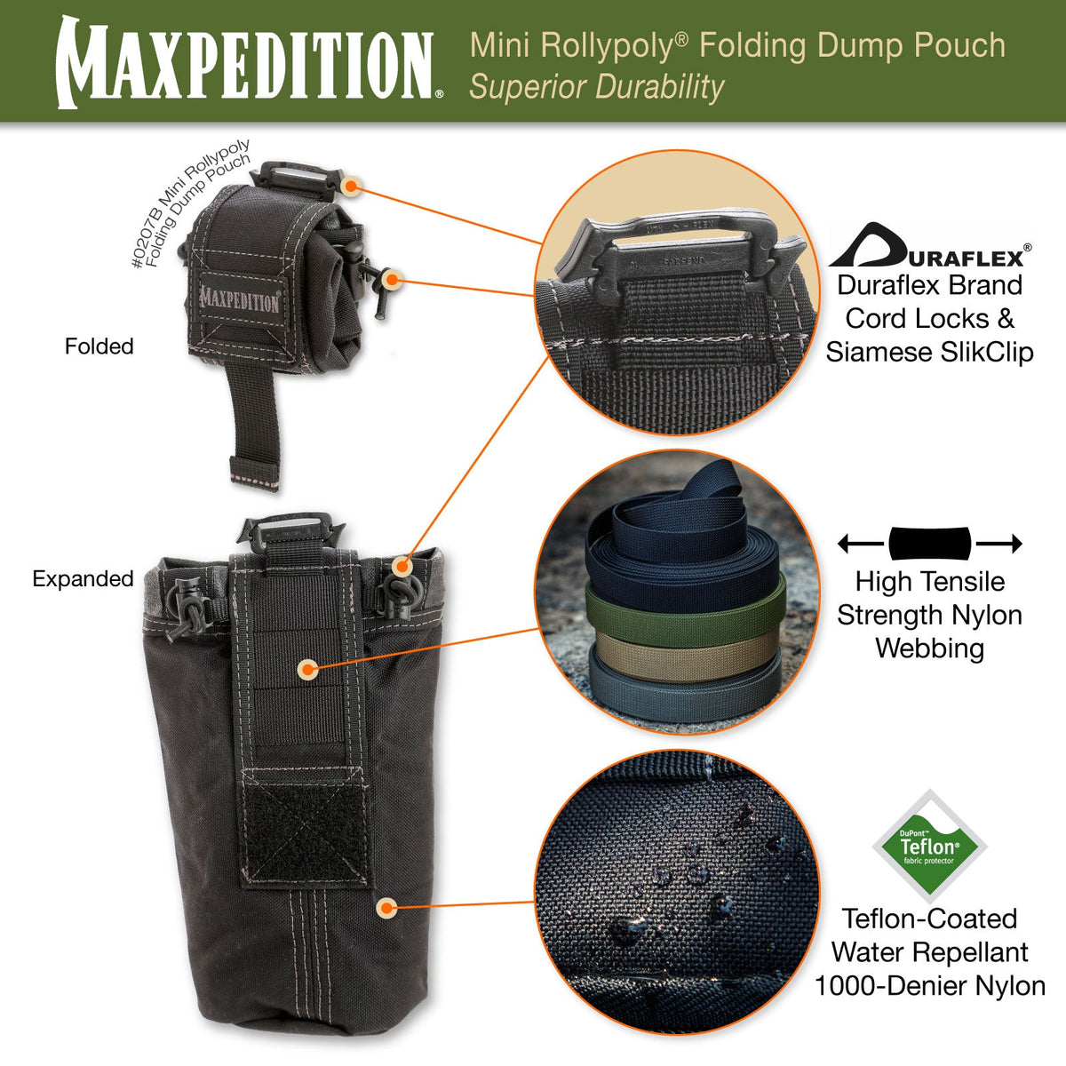 Mini Rollypoly Folding Dump Pouch (Buy 1 Get 1 Free. Mix and Match in Multiples of 2. All Sales Final.)