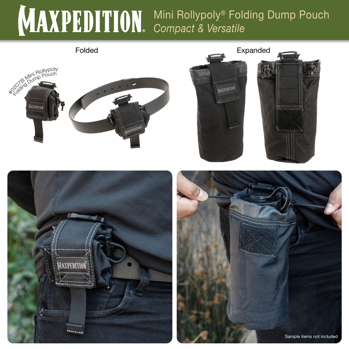 Mini Rollypoly Folding Dump Pouch (Buy 1 Get 1 Free. Mix and Match in Multiples of 2. All Sales Final.)
