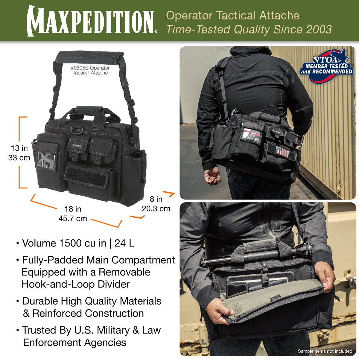 Operator Tactical Attache (Black) (Buy 1 Get 1 Free. Mix and Match in Multiples of 2. All Sales Final.)