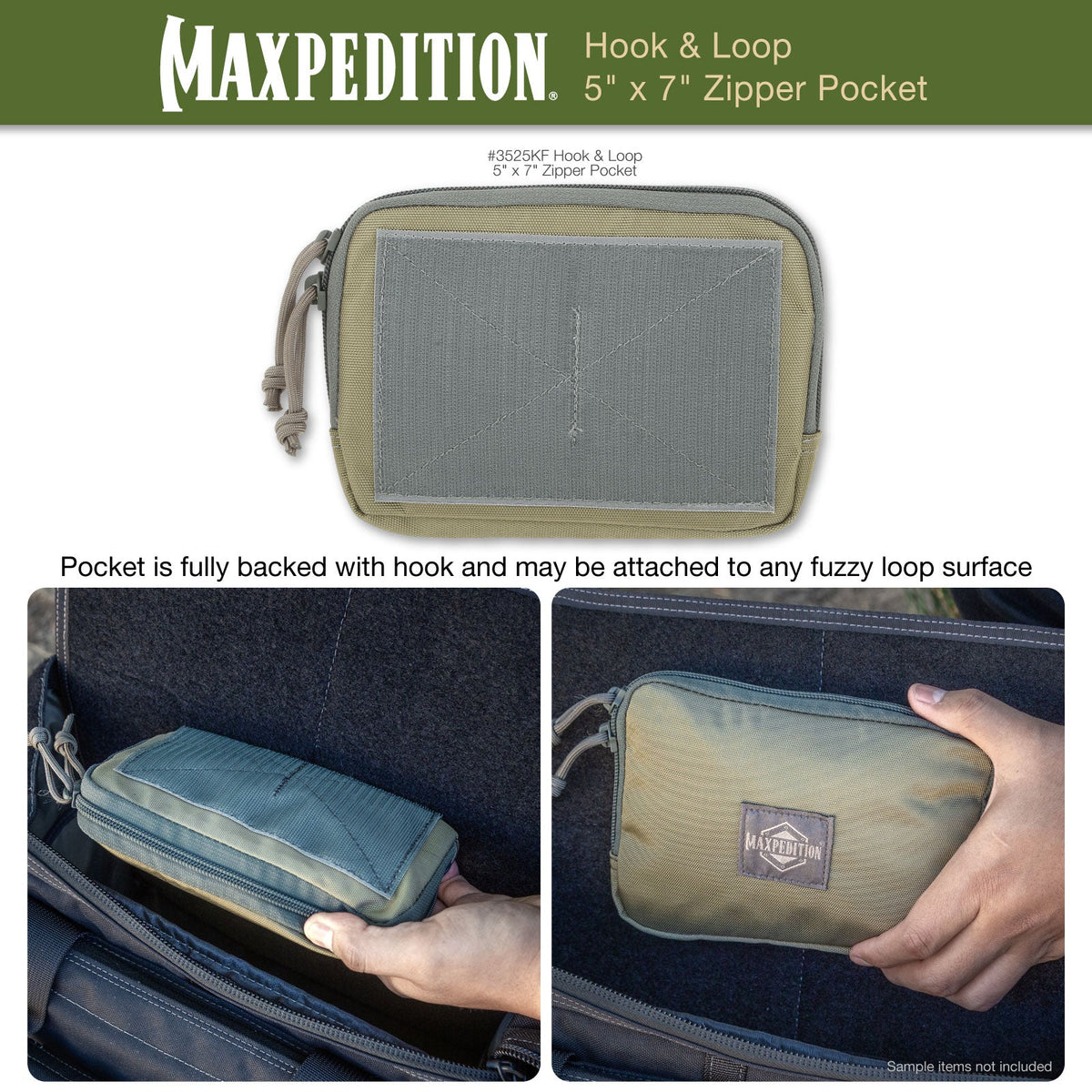Hook & Loop 5" x 7" Zipper Pocket