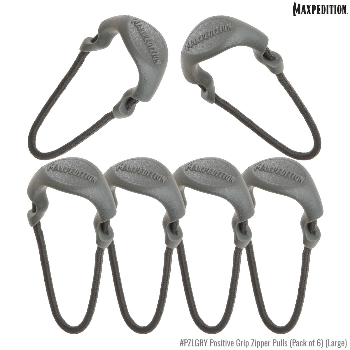 PZL Positive Grip Zipper Pulls (Pack of 6) (Large)