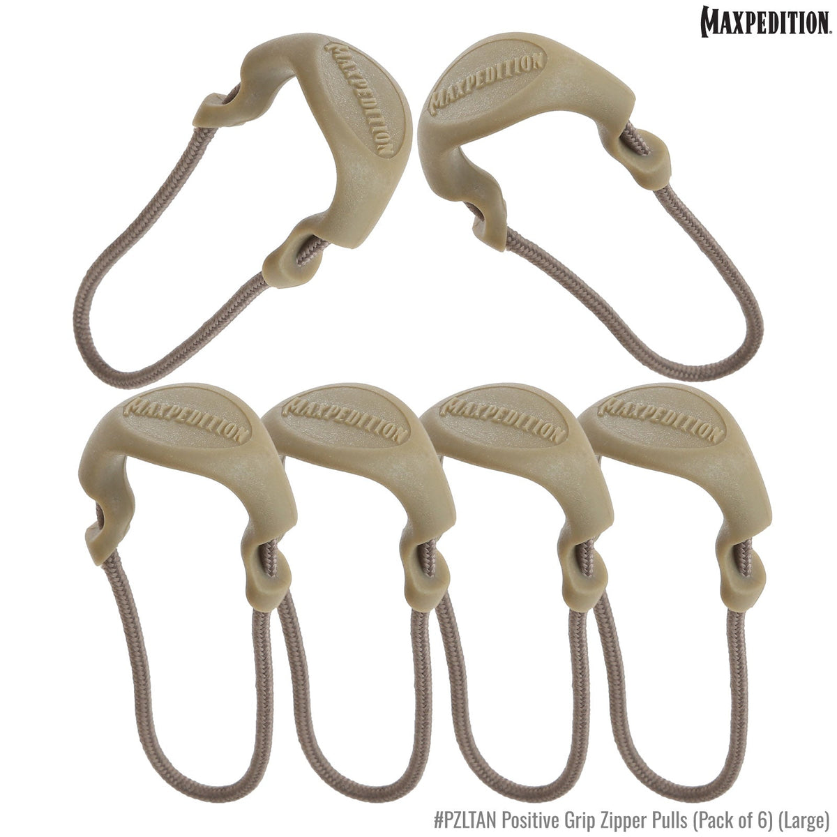 PZL Positive Grip Zipper Pulls (Pack of 6) (Large)