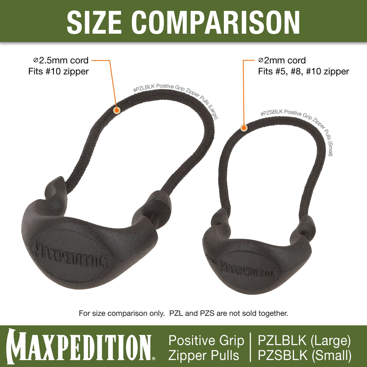 PZS Positive Grip Zipper Pulls (Pack of 6) (Small)