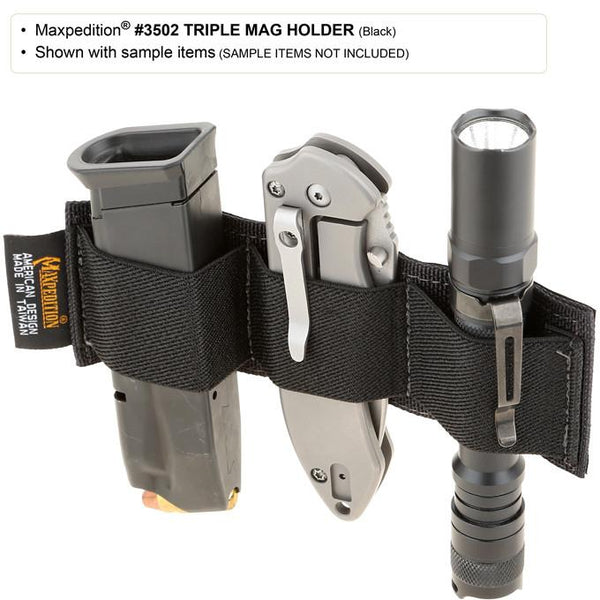 Triple Mag Holder- Magazine Clip Holder, Attachable, CCW, Concealed Carry, Tactical, Military Officers, Police, Firefighter, EMT 