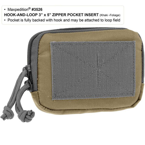 Hook & Loop 3 x 5 Zipper Pocket