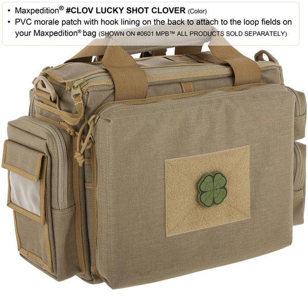 LUCKY SHOT CLOVER PATCH - MAXPEDITION, Patches, Military, CCW, EDC, Tactical, Everyday Carry, Outdoors, Nature, Hiking, Camping, Bushcraft, Gear, Police Gear, Law Enforcement