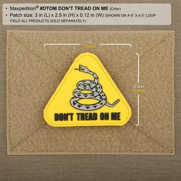 DON'T TREAD ON ME PATCH - MAXPEDITION, Patches, Military, CCW, EDC, Tactical, Everyday Carry, Outdoors, Nature, Hiking, Camping, Bushcraft, Gear, Police Gear, Law Enforcement