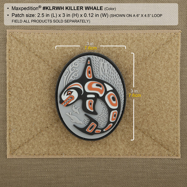 KILLER WHALE PATCH - MAXPEDITION, Patches, Military, CCW, EDC, Tactical, Everyday Carry, Outdoors, Nature, Hiking, Camping, Bushcraft, Gear, Police Gear, Law Enforcement