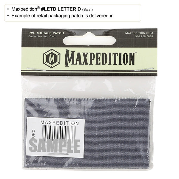 LETTER D PATCH - MAXPEDITION, Patches, Military, CCW, EDC, Tactical, Everyday Carry, Outdoors, Nature, Hiking, Camping, Bushcraft, Gear, Police Gear, Law Enforcement