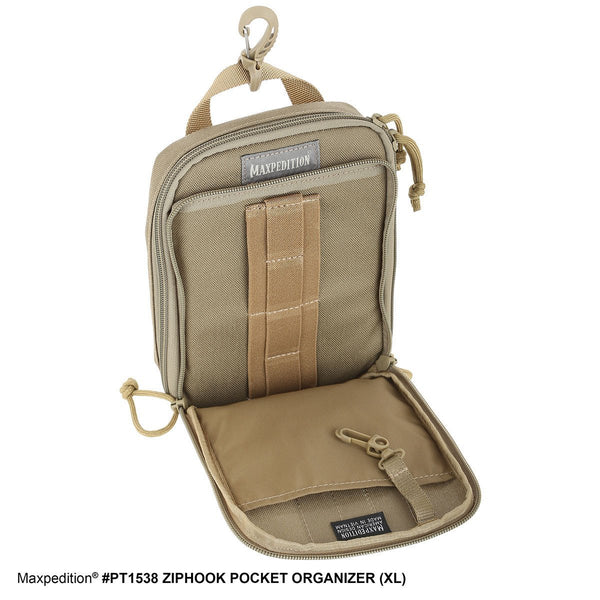 ZIPHOOK POCKET ORGANIZER (XL) - MAXPEDITION, Everyday Carry, EDC, Backpack, Tactical Gear, Law Enforcement, Police Gear, EMT, Tactical, Hiking, Camping, Outdoor, Essentials, Guns, Travel, Adventure, range.