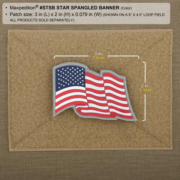 STAR SPANGLED BANNER PATCH - MAXPEDITION, Patches, Military, CCW, EDC, Tactical, Everyday Carry, Outdoors, Nature, Hiking, Camping, Bushcraft, Gear, Police Gear, Law Enforcement