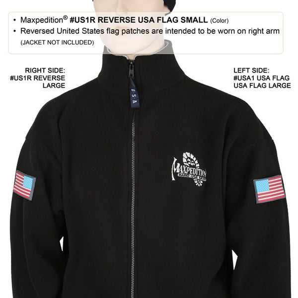 REVERSE USA FLAG PATCH (SMALL) - MAXPEDITION, Patches, Military, CCW, EDC, Tactical, Everyday Carry, Outdoors, Nature, Hiking, Camping, Bushcraft, Gear, Police Gear, Law Enforcement