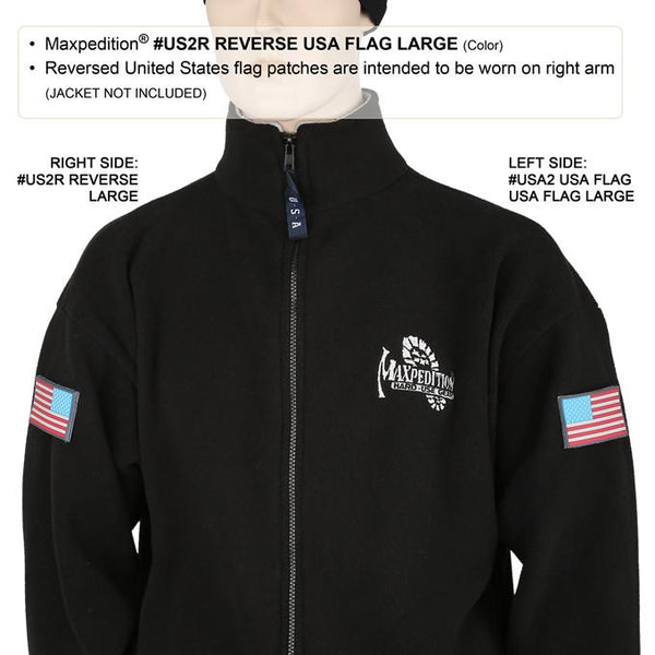 REVERSE USA FLAG PATCH (LARGE) - MAXPEDITION, Patches, Military, CCW, EDC, Tactical, Everyday Carry, Outdoors, Nature, Hiking, Camping, Bushcraft, Gear, Police Gear, Law Enforcement