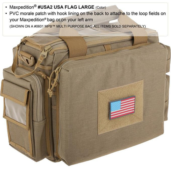 USA FLAG PATCH (LARGE) - MAXPEDITION, Patches, Military, CCW, EDC, Tactical, Everyday Carry, Outdoors, Hiking, Camping, Bushcraft, Gear, Police Gear, Law Enforcement