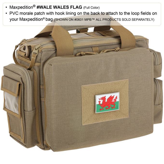 WALES FLAG PATCH - MAXPEDITION, Patches, Military, CCW, EDC, Tactical, Everyday Carry, Outdoors, Hiking, Camping, Bushcraft, Gear, Police Gear, Law Enforcement