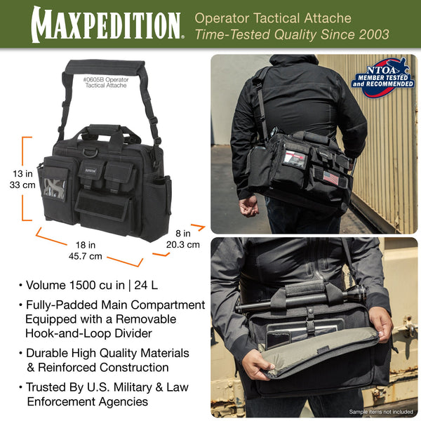 Operator Tactical Attache (Black) (Buy 1 Get 1 Free. Mix and Match in Multiples of 2. All Sales Final.)