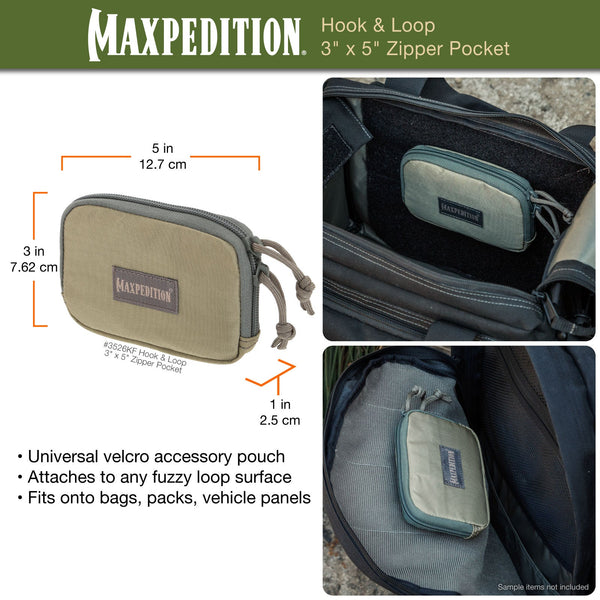 Hook & Loop 3" x 5" Zipper Pocket (Buy 1 Get 1 Free. Mix and Match in Multiples of 2. All Sales Final.)