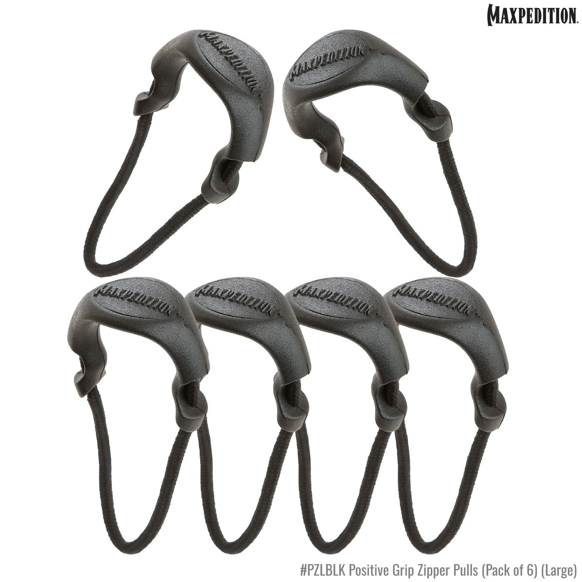 PZL Positive Grip Zipper Pulls (Pack of 6) (Large)