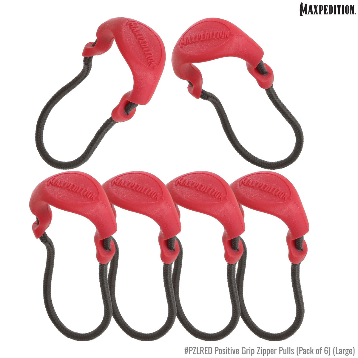 PZL Positive Grip Zipper Pulls (Pack of 6) (Large)