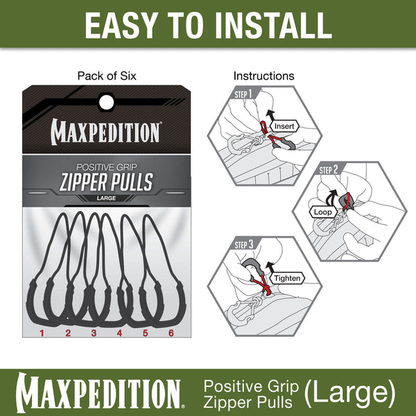 PZL Positive Grip Zipper Pulls (Pack of 6) (Large)