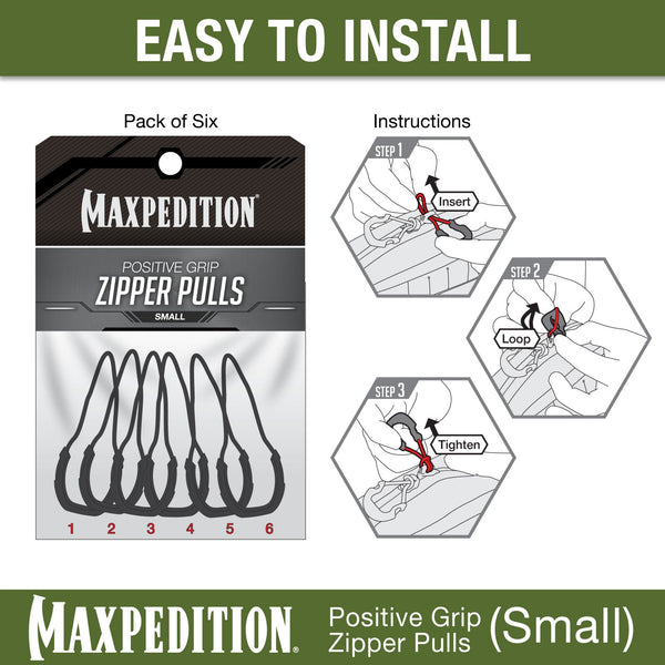 PZS Positive Grip Zipper Pulls (Pack of 6) (Small)