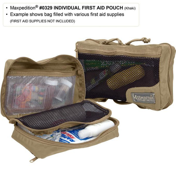 Individual First Aid Pouch- Maxpedition, Medical, Med Kit, First-Aid Kit, First-Response Kit, First Responder, Soldier Combat. Medicine, Pouch Maxpedition, Military, CCW, EDC, Tactical, Everyday Carry, Outdoors, Nature, Hiking, Camping, Police Officer Firefighter, Bushcraft, Gear.