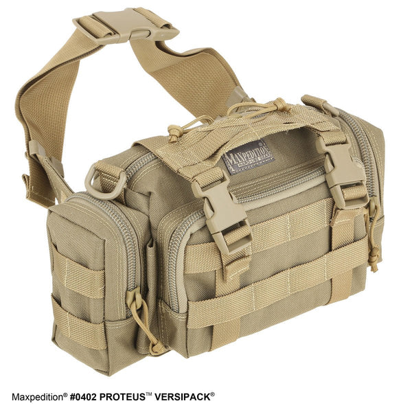 Proteus VERSIPACK - MAXPEDITION, Shoulder bag, left-side carry, CCW, EDC, Everyday Carry, Carry-on, Tourist, Adventurer, concealed carry, Military, CCW, EDC, Everyday Carry, Outdoors, Nature, Hiking, Camping, Police Officer, EMT, Firefighter, Bushcraft, Gear, Travel.