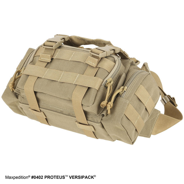 Proteus VERSIPACK - MAXPEDITION, Shoulder bag, left-side carry, CCW, EDC, Everyday Carry, Carry-on, Tourist, Adventurer, concealed carry, Military, CCW, EDC, Everyday Carry, Outdoors, Nature, Hiking, Camping, Police Officer, EMT, Firefighter, Bushcraft, Gear, Travel.