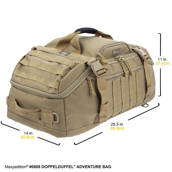 DOPPELDUFFEL ADVENTURE BAG - Travel, Luggage, Carry-on, TSA-Approved, Frequent Flyer, Adventure, TouristMaxpedition, Military, CCW, EDC, Tactical, Everyday Carry, Outdoors, Nature, Hiking, Camping, Police Officer, EMT, Firefighter, Bushcraft, Gear.