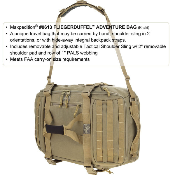 FLIEGERDUFFEL ADVENTURE BAG - Maxpedition, Military, CCW, EDC, Tactical, Everyday Carry, Outdoors, Nature, Hiking, Camping, Police Officer, EMT, Firefighter, Bushcraft, Gear.