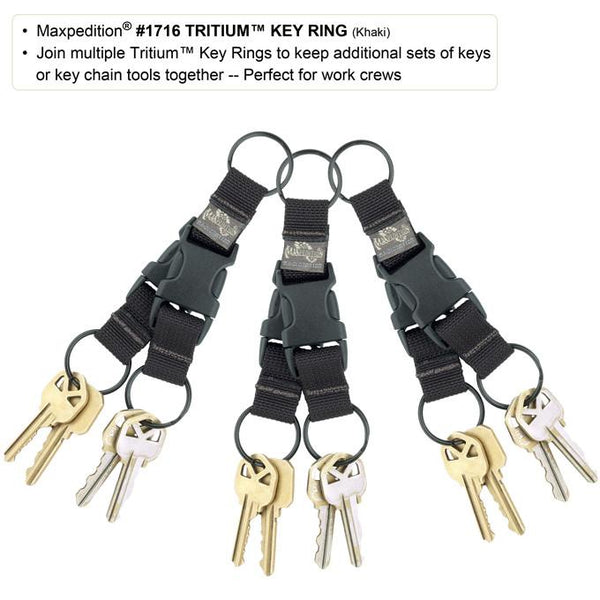 Key Essentials Key Ring Carabiner with 3 Key Rings