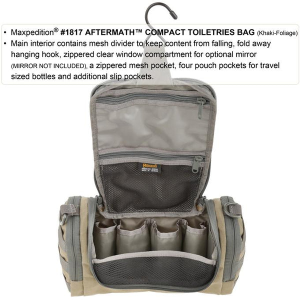 Maxpedition - Aftermath Compact Toiletries Bag, Travel, EDC, Hiking, Camping, Work 