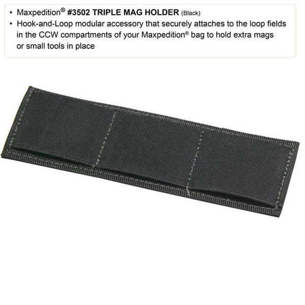 Triple Mag Holder- Magazine Clip Holder, Attachable, CCW, Concealed Carry, Tactical, Military Officers, Police, Firefighter, EMT 