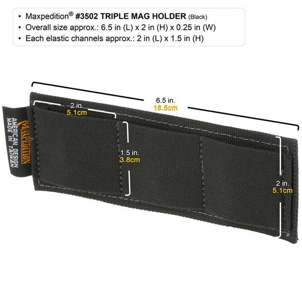 Triple Mag Holder- Magazine Clip Holder, Attachable, CCW, Concealed Carry, Tactical, Military Officers, Police, Firefighter, EMT 