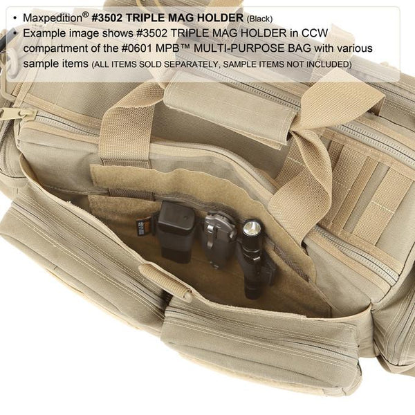Triple Mag Holder- Magazine Clip Holder, Attachable, CCW, Concealed Carry, Tactical, Military Officers, Police, Firefighter, EMT 