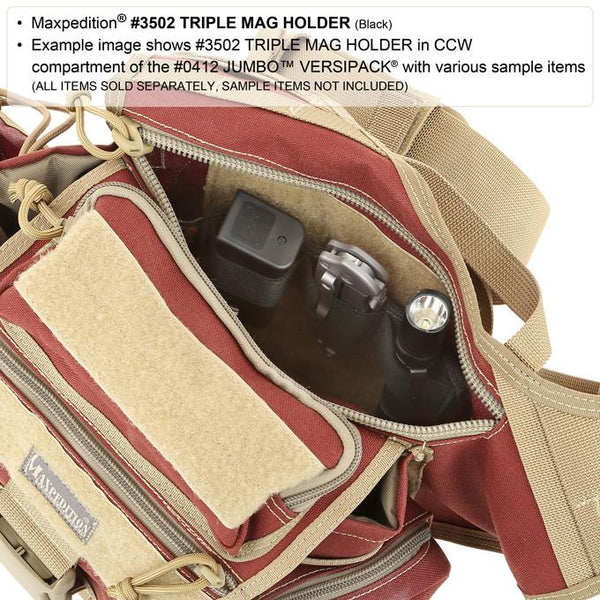 Triple Mag Holder- Magazine Clip Holder, Attachable, CCW, Concealed Carry, Tactical, Military Officers, Police, Firefighter, EMT 