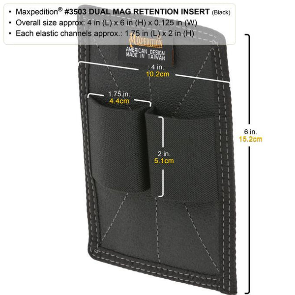 DUAL MAG RETENTION INSERT - MAXPEDITION, Tactical, CCW gear, Magazine, Guns, Range Gear, 