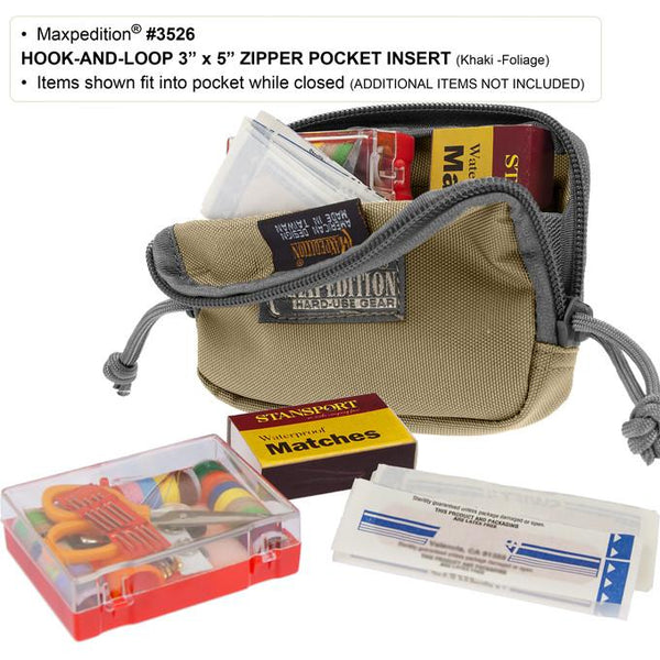Hook & Loop 3 x 5 Zipper Pocket