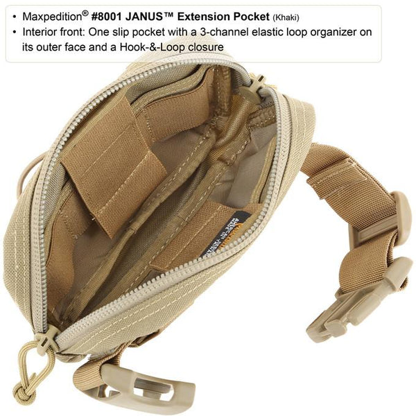 Janus Extension Pocket- Maxpedition, Molle, PALS, EDC, Everyday Carry, Travel, Tactical, Military Gear, Adjustable, Customizable, PouchMaxpedition, Military, CCW, EDC, Tactical, Everyday Carry, Outdoors, Nature, Hiking, Camping, Police Officer, EMT, Firefighter, Bushcraft, Gear.