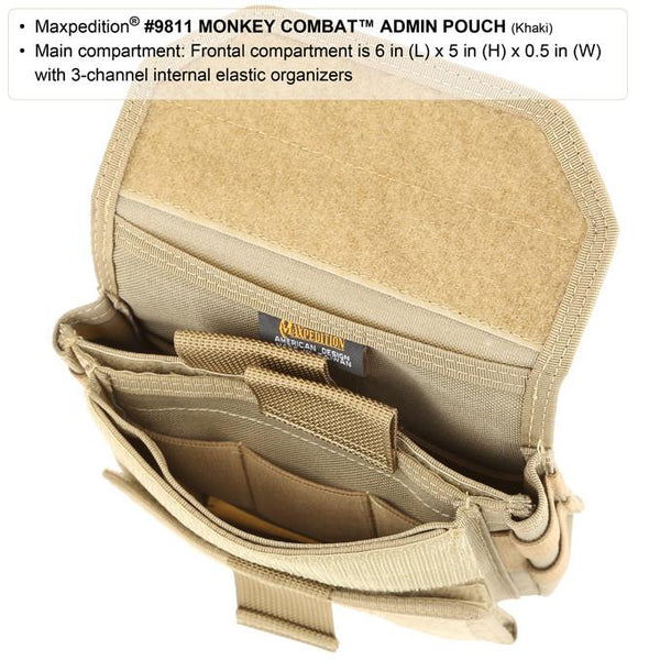 Monkey Combat Admin Pouch-Maxpedition, Attachable, Molle, PALS, ATLAS compatible,Military, CCW, EDC, Everyday Carry, Outdoors, Nature, Hiking, Camping, Police Officer, EMT, Firefighter, Bushcraft, Gear, Travel 