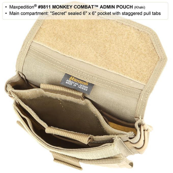 Monkey Combat Admin Pouch-Maxpedition, Attachable, Molle, PALS, ATLAS compatible,Military, CCW, EDC, Everyday Carry, Outdoors, Nature, Hiking, Camping, Police Officer, EMT, Firefighter, Bushcraft, Gear, Travel 