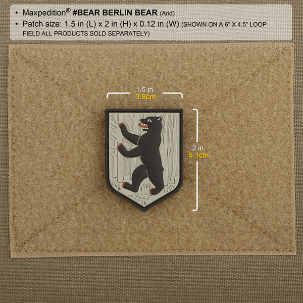 BERLIN BEAR PATCH - MAXPEDITION, Patches, Military, CCW, EDC, Tactical, Everyday Carry, Outdoors, Nature, Hiking, Camping, Bushcraft, Gear, Police Gear, Law Enforcement