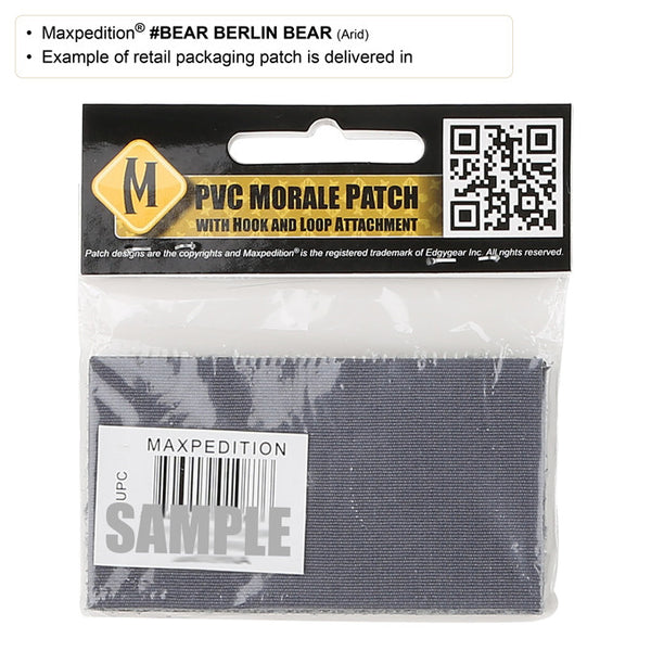 BERLIN BEAR PATCH - MAXPEDITION, Patches, Military, CCW, EDC, Tactical, Everyday Carry, Outdoors, Nature, Hiking, Camping, Bushcraft, Gear, Police Gear, Law Enforcement