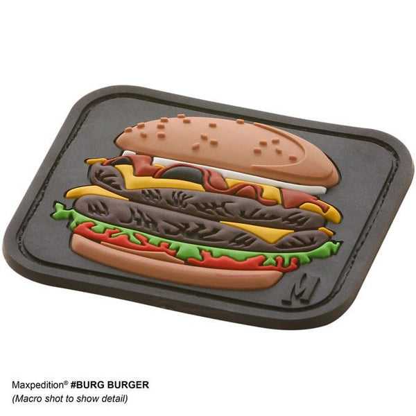 BURGER PATCH - MAXPEDITION, Patches, Military, CCW, EDC, Tactical, Everyday Carry, Outdoors, Nature, Hiking, Camping, Bushcraft, Gear, Police Gear, Law Enforcement