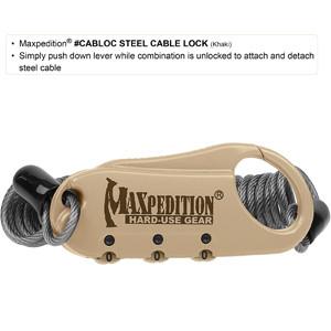 STEEL CABLE LOCK - MAXPEDITION, Military, CCW, EDC, Everyday Carry, Outdoors, Nature, Hiking, Camping, Police Officer, EMT, Firefighter, Bushcraft, Gear, Travel.