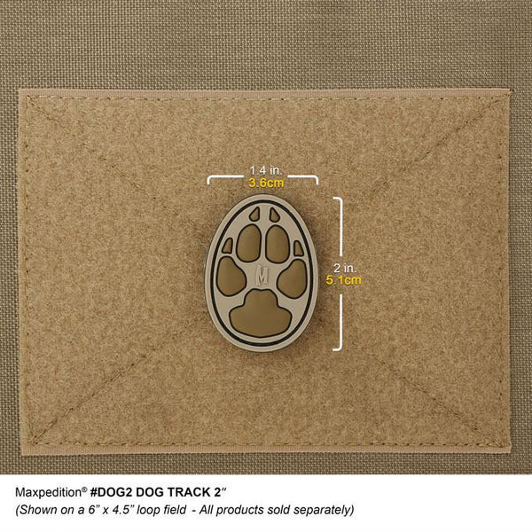 DOG TRACK 2" PATCH - MAXPEDITION, Patches, Military, CCW, EDC, Tactical, Everyday Carry, Outdoors, Nature, Hiking, Camping, Bushcraft, Gear, Police Gear, Law Enforcement