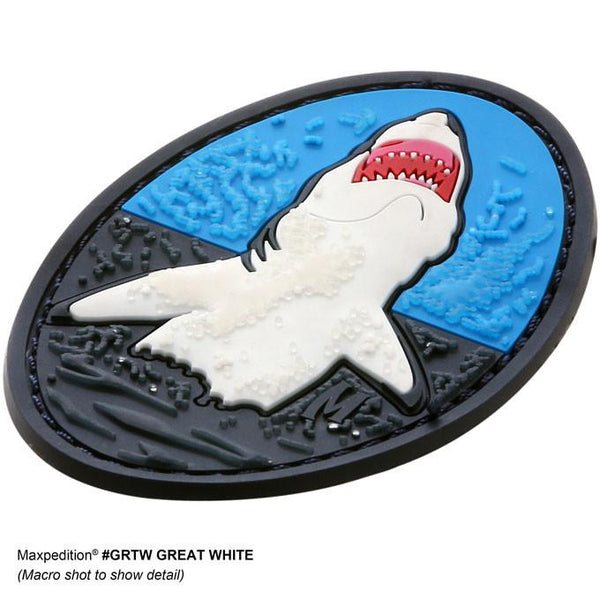 GREAT WHITE SHARK PATCH - MAXPEDITION, Patches, Military, CCW, EDC, Tactical, Everyday Carry, Outdoors, Nature, Hiking, Camping, Bushcraft, Gear, Police Gear, Law Enforcement