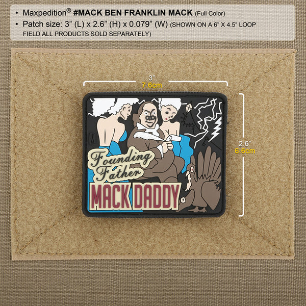 BEN FRANKLIN MACK PATCH - MAXPEDITION, Patches, Military, CCW, EDC, Tactical, Everyday Carry, Outdoors, Nature, Hiking, Camping, Bushcraft, Gear, Police Gear, Law Enforcement