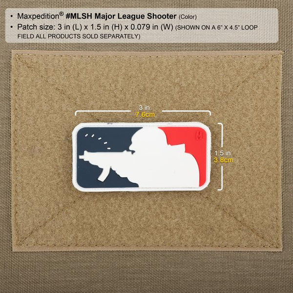 MAJOR LEAGUE SHOOTER PATCH - MAXPEDITION, Patches, Military, CCW, EDC, Tactical, Everyday Carry, Outdoors, Nature, Hiking, Camping, Bushcraft, Gear, Police Gear, Law Enforcement